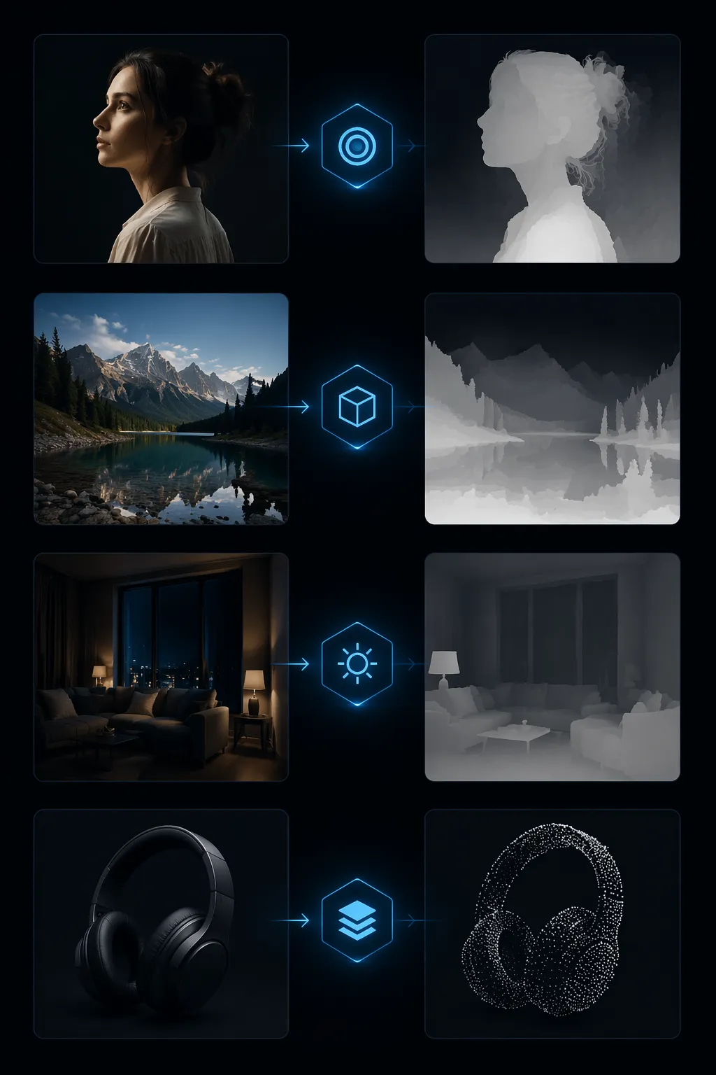 1枚の写真から深度マップを生成する Depth Anything